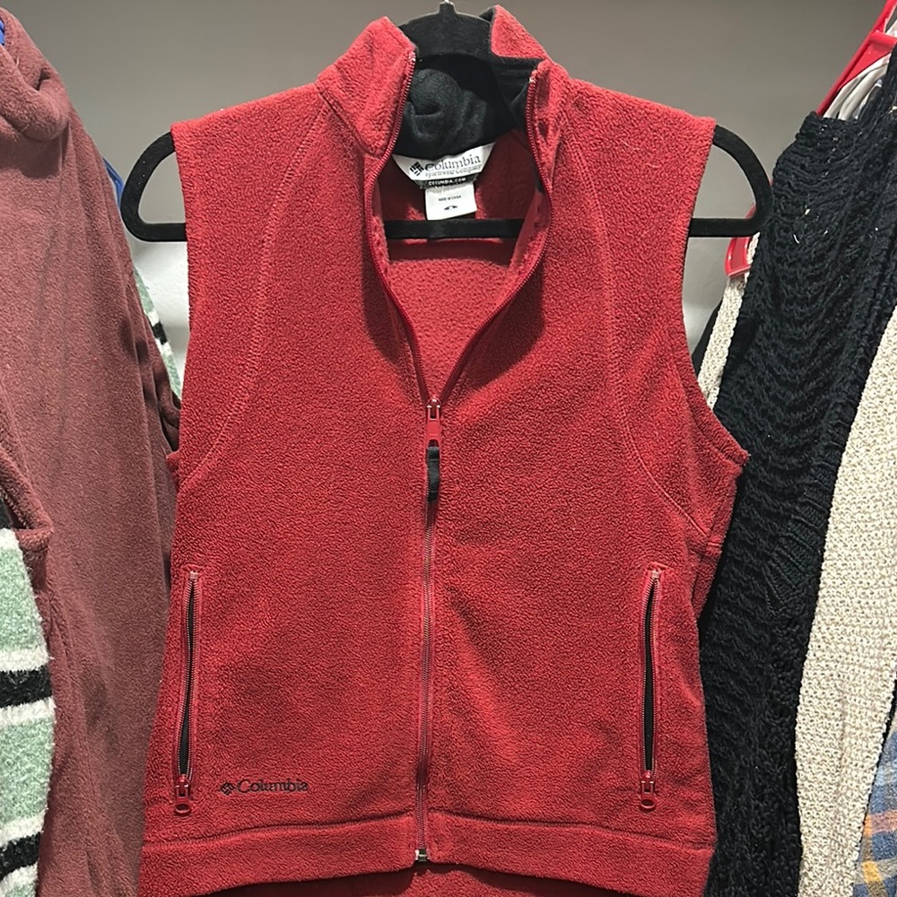 Columbia Red Fleece Vest